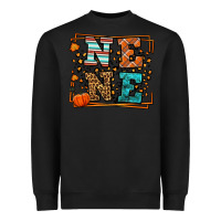 Black Fall Autumn Leopard Nene Heavyweight Sweatshirt - LillyAllenDesigns