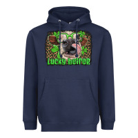 Navy lucky heifer with glasses st patricks Heavyweight Hoodie - Artiststas