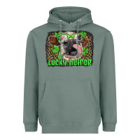 Sage lucky heifer with glasses st patricks Heavyweight Hoodie - Artiststas