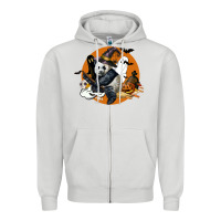 Dove Grey panda hallowen Zipper Hoodie - LillyAllenDesigns