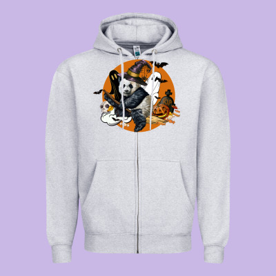 Panda Hallowen Zipper Hoodie Designed By Lillyallendesigns