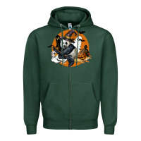 Sports Green panda hallowen Zipper Hoodie - LillyAllenDesigns