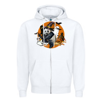 White panda hallowen Zipper Hoodie - LillyAllenDesigns