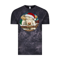 Cloud Black Charolais Cow Christmas Vintage Tee - RanaPortraitStore