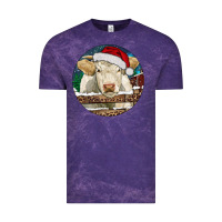 Cloud Purple Charolais Cow Christmas Vintage Tee - RanaPortraitStore