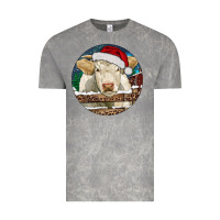 Cloud Rock Charolais Cow Christmas Vintage Tee - RanaPortraitStore