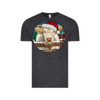 Vintage Black Charolais Cow Christmas Vintage Tee - RanaPortraitStore
