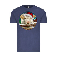 Vintage Denim Charolais Cow Christmas Vintage Tee - RanaPortraitStore