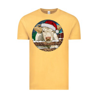 Vintage Mustard Charolais Cow Christmas Vintage Tee - RanaPortraitStore