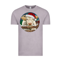 Vintage Zinc Charolais Cow Christmas Vintage Tee - RanaPortraitStore