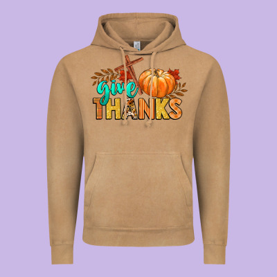 Give Thanks Vintage Hoodie Designed By Cowgirlartshop