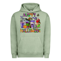 Pigment Oil Green happy halloween coffee cups Urban Hoodie - AdoDesignShop