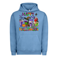 Pigment Pebble Blue happy halloween coffee cups Urban Hoodie - AdoDesignShop