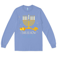 Colony Blue this is how we jew it funny jewish ugly hanukkah christmas Long Sleeve Tee - minhPixels