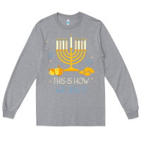 Heather Grey this is how we jew it funny jewish ugly hanukkah christmas Long Sleeve Tee - minhPixels