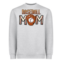 Heather Grey Baseball Mom Heavyweight Sweatshirt - CowhideDigitalArt