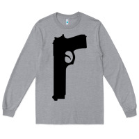 Heather Grey THE SOPRANOS GUN Long Sleeve Tee - minhPixels