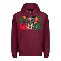 Burgundy chingona sugar skull Premium Hoodie - BundleAndBundleShop