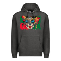 Charcoal Heather chingona sugar skull Premium Hoodie - BundleAndBundleShop