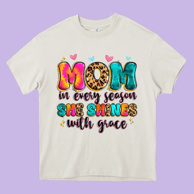 Mom In Every Season She Shines With Grace Heavy Core Tee Designed By Artiststas