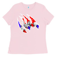 Bubblegum Pink American Flag Claw Ladies Tee - Bettercallsaul