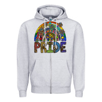 Heather Grey pride Zipper Hoodie - SublimationCraftShop