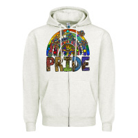 Oatmeal Heather pride Zipper Hoodie - SublimationCraftShop