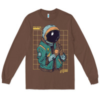 Chestnut astronaut space travel retro aesthetic streetwear t shirt Long Sleeve Tee - minhPixels