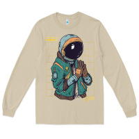 Mushroom astronaut space travel retro aesthetic streetwear t shirt Long Sleeve Tee - minhPixels