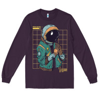 Plum astronaut space travel retro aesthetic streetwear t shirt Long Sleeve Tee - minhPixels