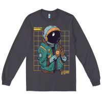 Smoke astronaut space travel retro aesthetic streetwear t shirt Long Sleeve Tee - minhPixels