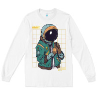 White astronaut space travel retro aesthetic streetwear t shirt Long Sleeve Tee - minhPixels