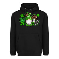 Black st patricks day gnome with western hearts Heavyweight Hoodie - Artiststas