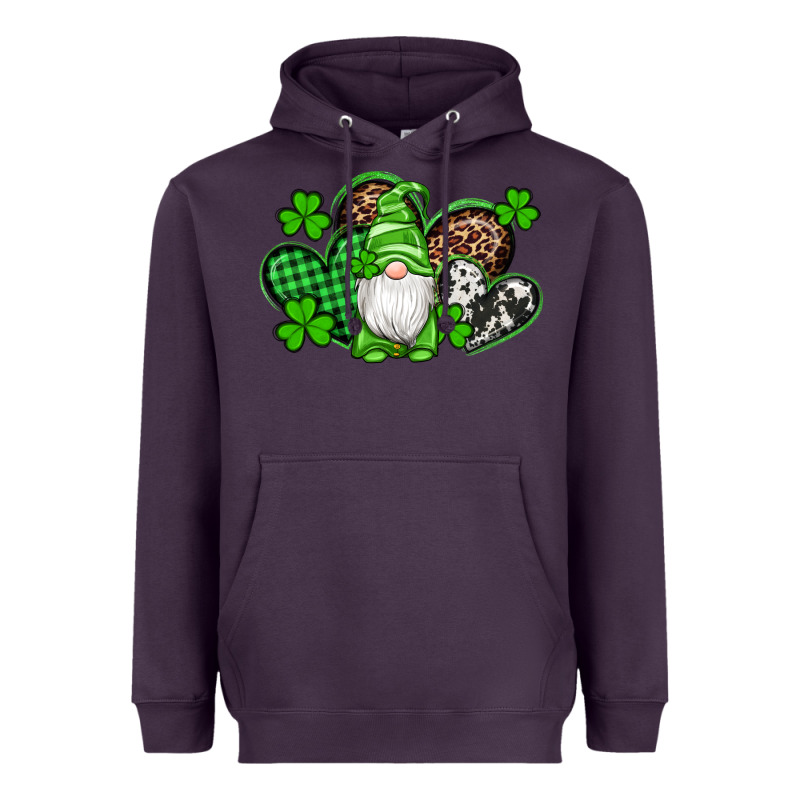 St Patricks Day Gnome With Western Hearts Heavyweight Hoodie by Artiststas | Teevron