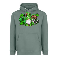 Sage st patricks day gnome with western hearts Heavyweight Hoodie - Artiststas