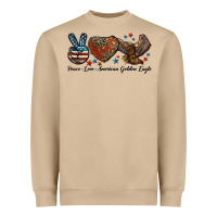 Western Peace Love American Golden Eagle Heavyweight Sweatshirt | Teevron