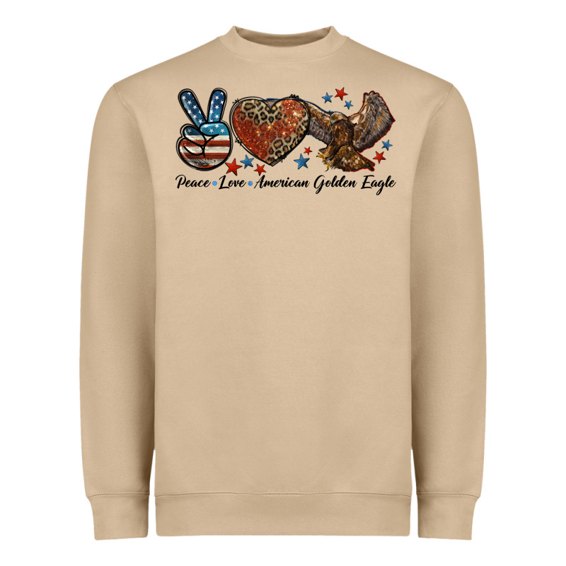 Western Peace Love American Golden Eagle Heavyweight Sweatshirt by LillyAllenDesigns | Teevron