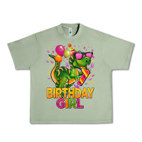 Oil Green 1st birthday girl t rex pink Urban Heavy Tee - CowGirlArtShop