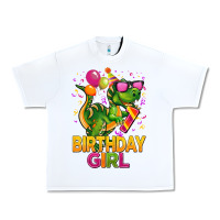 White 1st birthday girl t rex pink Urban Heavy Tee - CowGirlArtShop