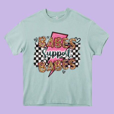 Babes Support Babes Heavy Core Tee Designed By Artiststas