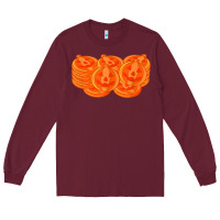 Burgundy halloween pumpkin cookies t shirt Long Sleeve Tee - minhPixels