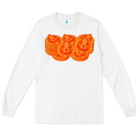 White halloween pumpkin cookies t shirt Long Sleeve Tee - minhPixels