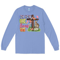 Colony Blue Oh how he loves us Easter Day Long Sleeve Tee - CowGirlArtShop