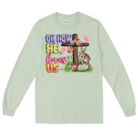 Matcha Oh how he loves us Easter Day Long Sleeve Tee - CowGirlArtShop