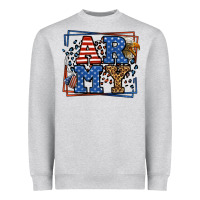 Heather Grey Army Veteran leopard frame 4th of July Heavyweight Sweatshirt - LillyAllenDesigns