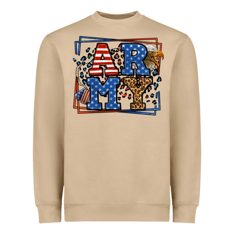 Army Veteran Leopard Frame 4th Of July Heavyweight Sweatshirt by LillyAllenDesigns | Teevron