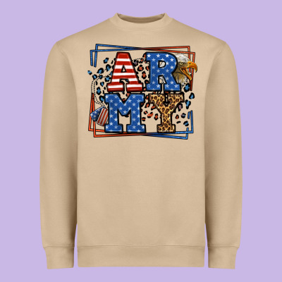 Army Veteran Leopard Frame 4th Of July Heavyweight Sweatshirt Designed By Lillyallendesigns