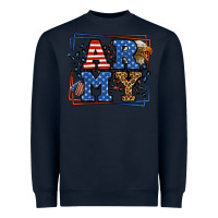 Navy Army Veteran leopard frame 4th of July Heavyweight Sweatshirt - LillyAllenDesigns