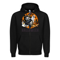Black hallowen panda Zipper Hoodie - LillyAllenDesigns