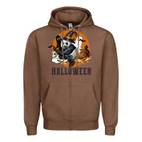 Chestnut hallowen panda Zipper Hoodie - LillyAllenDesigns